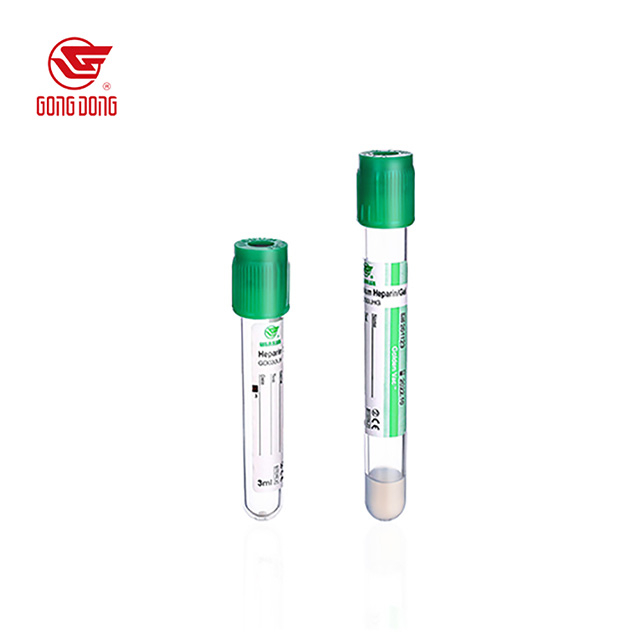 Tubo de recolección de sangre de vacío desechable (heparina con tubo de gel separador)